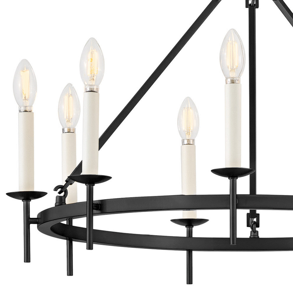 Hinkley Copley Medium Ring Chandelier, Black