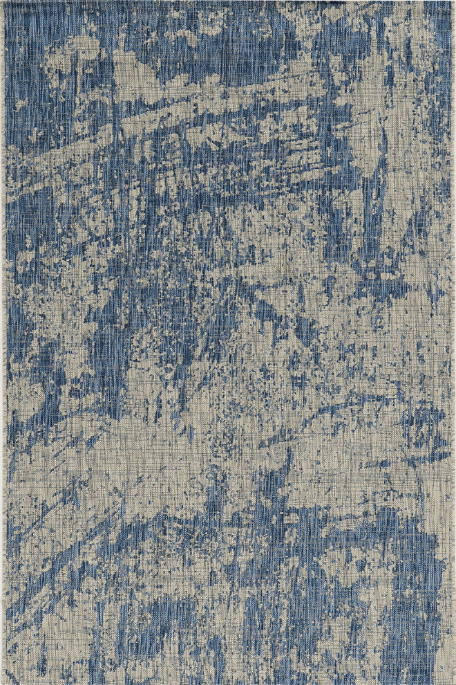 KAS Provo 5760 Gray/Denim Strokes Area Rug, 5'3"x7'7"
