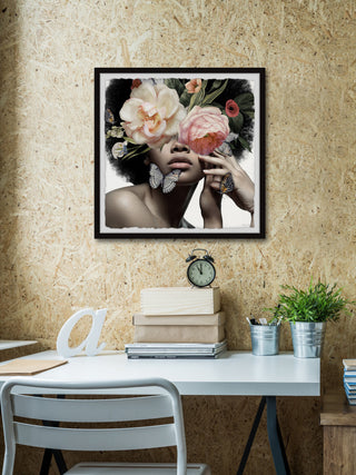 "Butterfly Surprise" Framed Painting Print, 12x12