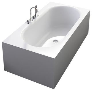 ADM Rectangular Freestanding Bathtub, Glossy White, 70.8"