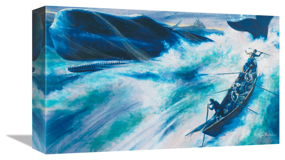 "Whale Hunt" Stretched Canvas Giclee by Mort Kunstler, 16"x10"