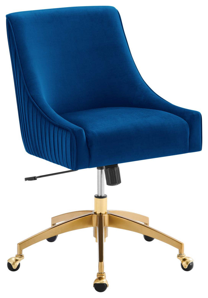 Discern Performance Velvet Office Chair, Navy