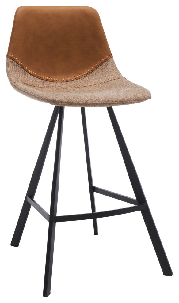 Safavieh Granger Counter Stool, Cognac/Black