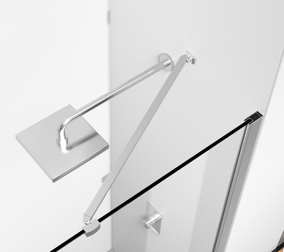 Home Living 48X72 Frameless Hinged Shower Door, Polished Chrome