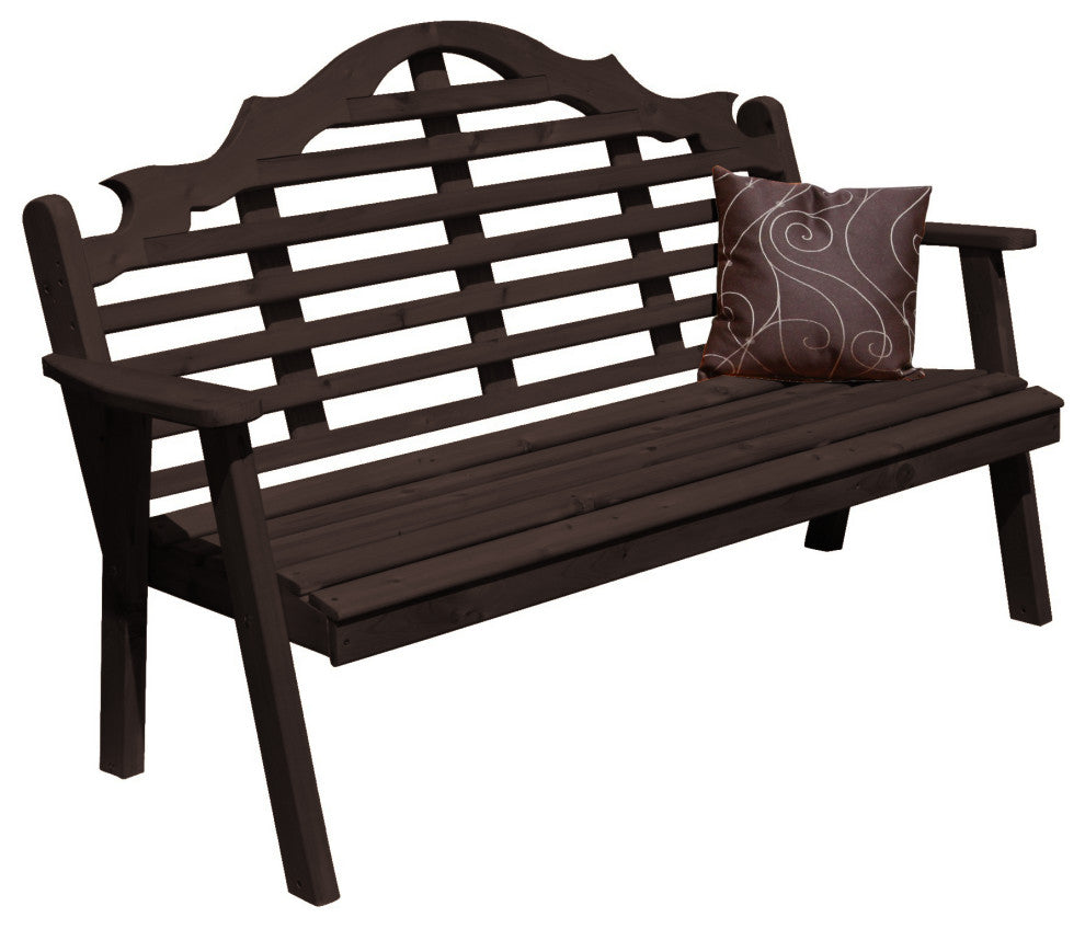 Cedar Marlboro Bench, Walnut Stain, 4 Foot