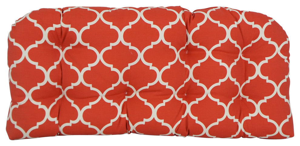 42"X19" U-Shaped Patterned Polyester Tufted Settee/Bench Cushion, Landview Mango