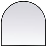Metal Frame Arch Mirror 30X30 Inch, Black