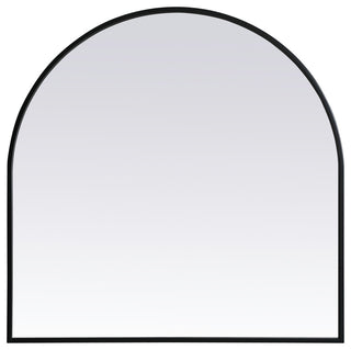 Metal Frame Arch Mirror 30X30 Inch, Black