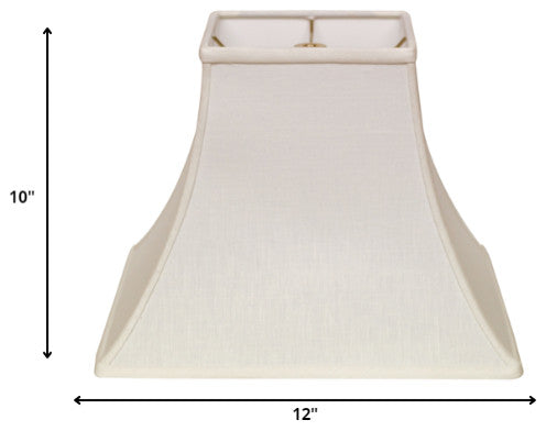 12" White Premium Square Bell Slanted Linen Lampshade