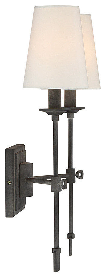 Lorainne 2 Light Sconce, Oxidized Black