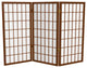 3' Tall Window Pane Shoji Screen, Walnut, 3 Panels