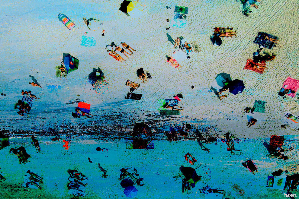 "Beach At Dusk" Painting Print on Wrapped Canvas, 60"x40"