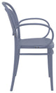 Marcel XL Resin Outdoor Arm Chair Dark Gray, Set of 2
