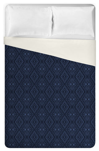Navy Tribal Pattern King Brushed Poly Duvet