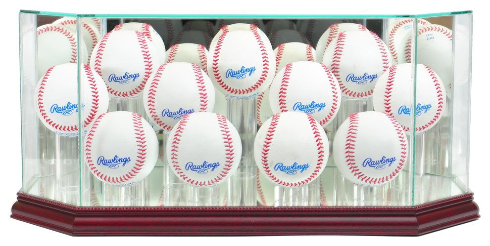 Octagon 11 Baseball Display Case, Cherry