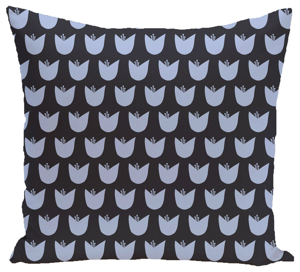 Tulips Floral Print Outdoor Pillow, Bewitching, 18"x18"