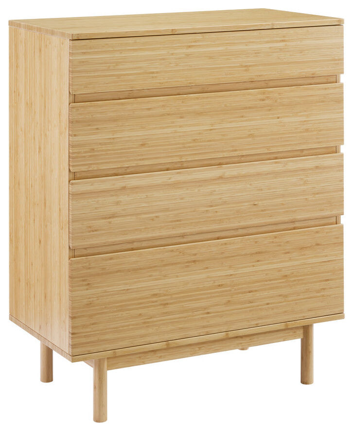 Greenington Monterey Solid Moso Bamboo 4 Drawer High Chest | Wheat