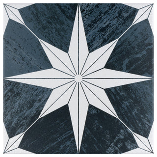 Cassis Stella Porcelain Floor and Wall Tile, Black Night