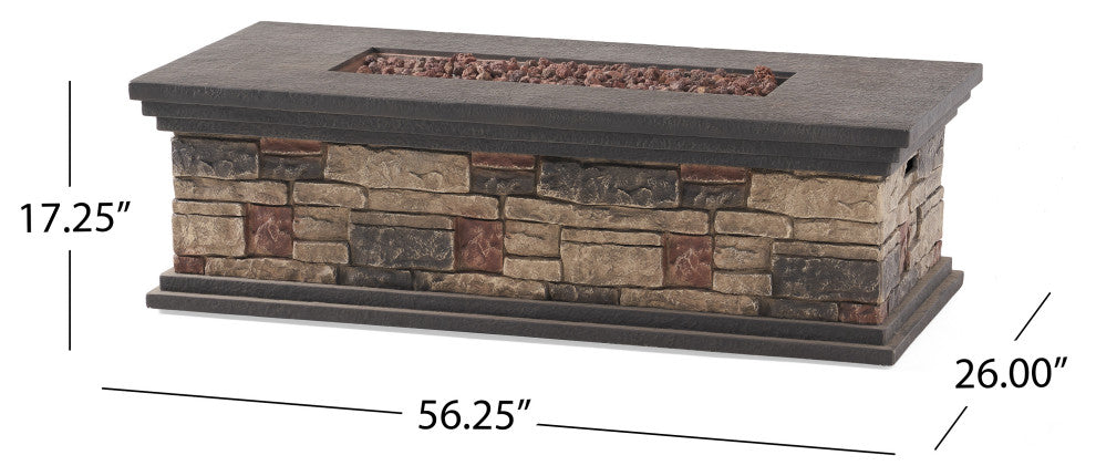 Troy Outdoor 50,000 BTU Lightweight Concrete Fire Pit, No Tank Holder