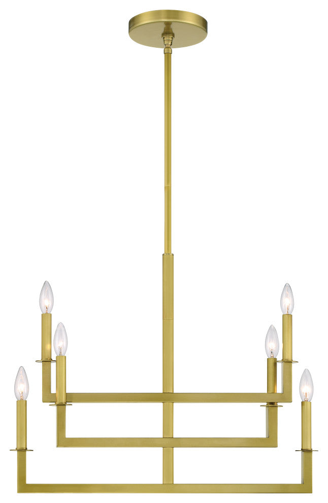 Crystorama DNT-6026-AG Dante 6-Light Aged Brass Chandelier