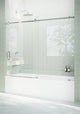 68-72"x60-Frameless Bath Tub Sliding Shower Door Square Hardware, Polished Chrome