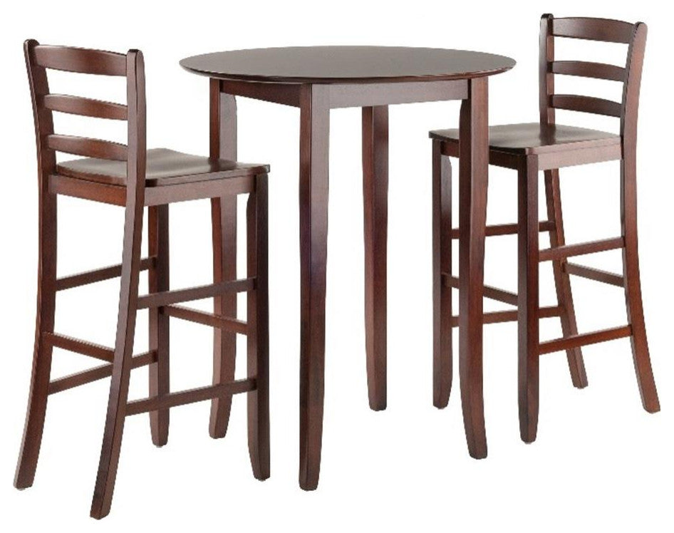 Fiona 3-Piece High Round Table With Ladder Back Stool