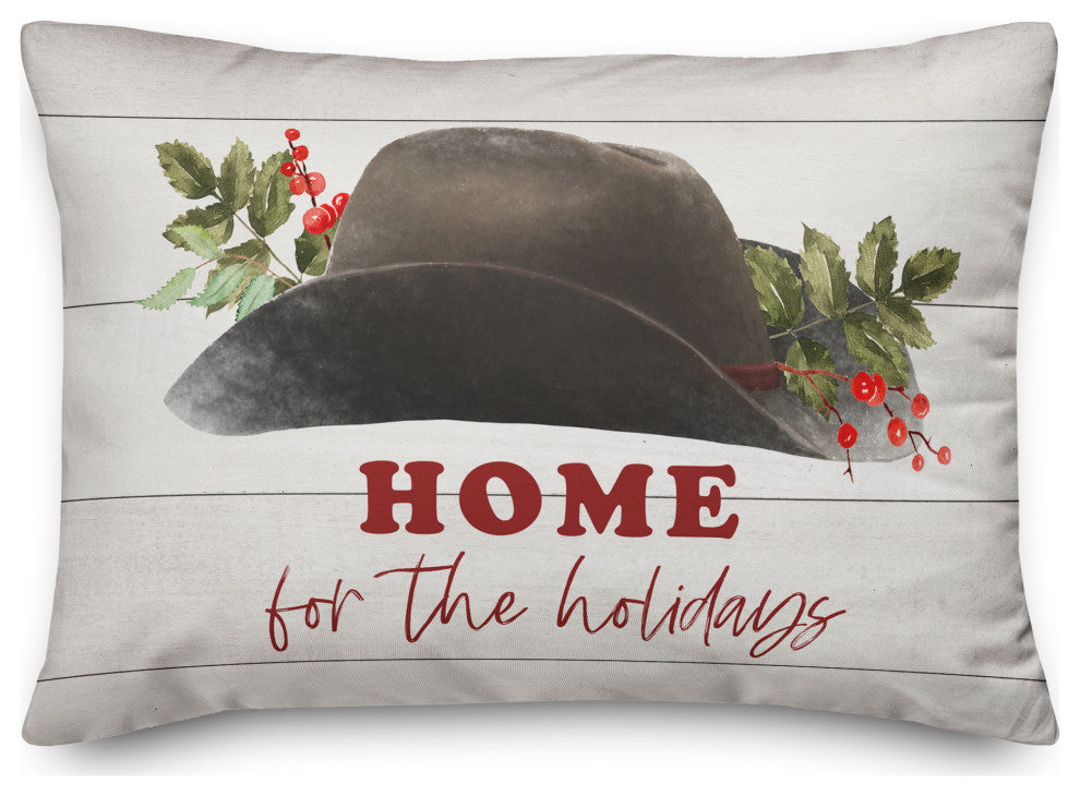 Home for the Holidays Hat 14x20 Spun Poly Pillow