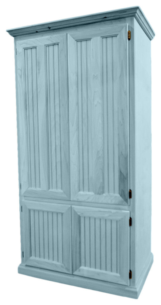 Double Wide Coastal Kitchen Pantry Cabinet, Interesting Aqua