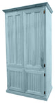 Double Wide Coastal Kitchen Pantry Cabinet, Interesting Aqua