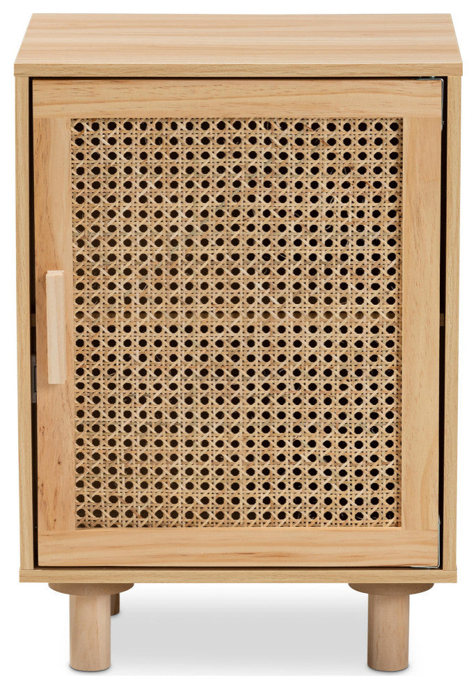 Kaidan Mid-Century Rattan Collection, 1-Door Nightstand
