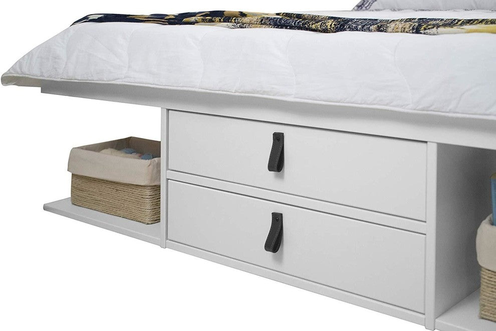 Memomad Bali Storage Platform Bed with Drawers (Queen Size, Off White)
