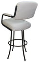 Swivel Counter Metal Bar Stool, Ocean Beige Vinyl, Brown, 30"