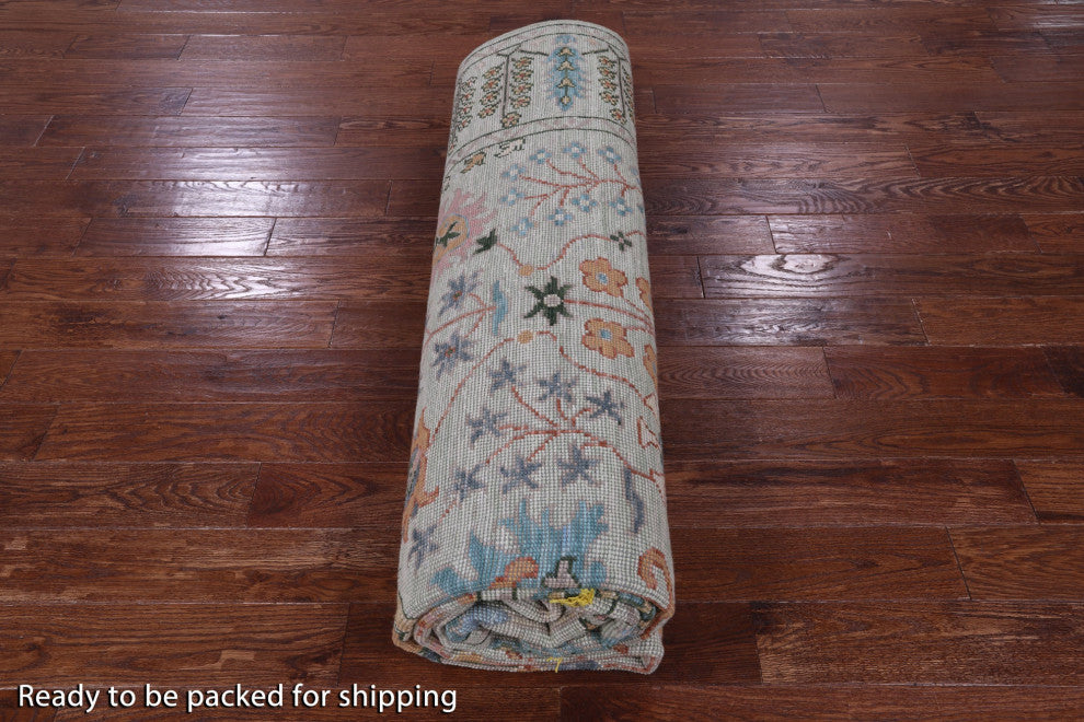 Turkish Oushak Handmade Wool Rug 9' 0" X 12' 1" - Q15637