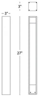 Gate LED 12V Bollard 2700K, Bronze