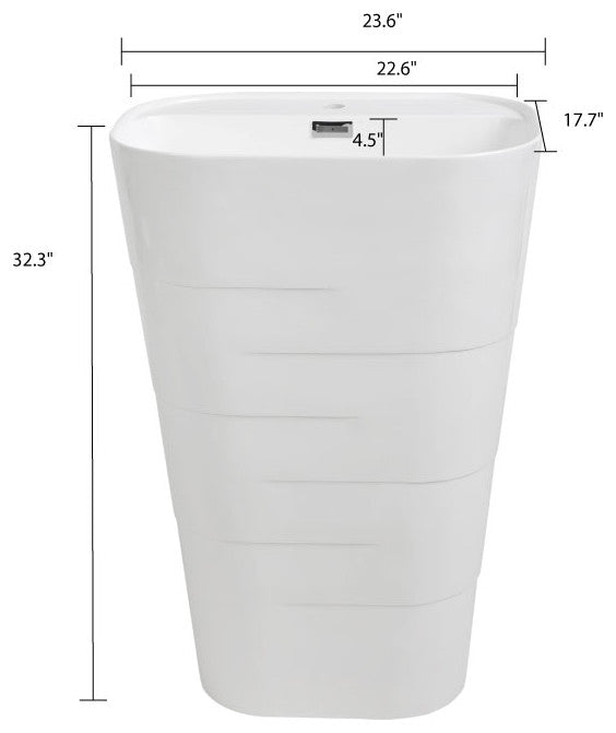 24" Streamline K-1889-24 Solid Surface Resin Freestanding Basin