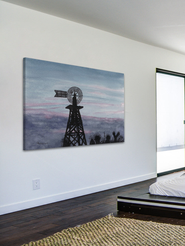 "Texas Sunset" Painting Print on Wrapped Canvas, 36"x24"