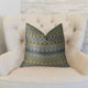 Blue Wynne Blue Navy and Yellow Handmade Luxury Pillow, 18"x18"
