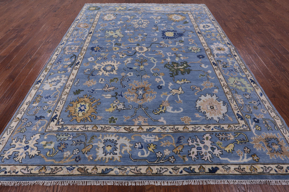 9' 1" X 12' 0" Handmade Wool Turkish Oushak Rug - Q13595