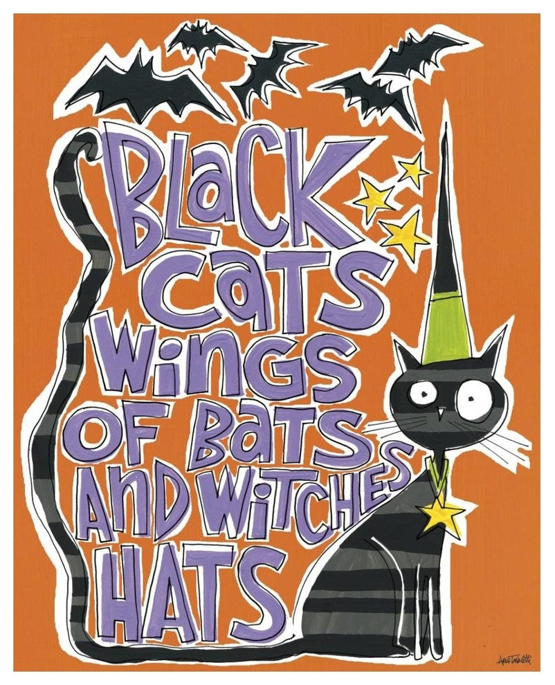 "Bats and Black Cats II" Digital Paper Print by Anne Tavoletti, 30"x37"