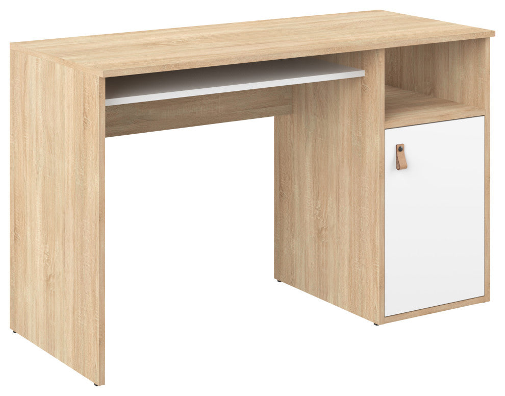 Oxford Desk, White/Oak
