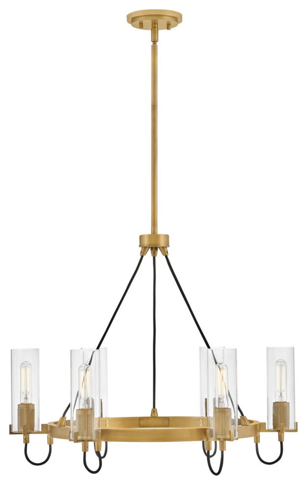 Ryden LED Chandelier, Heritage Brass