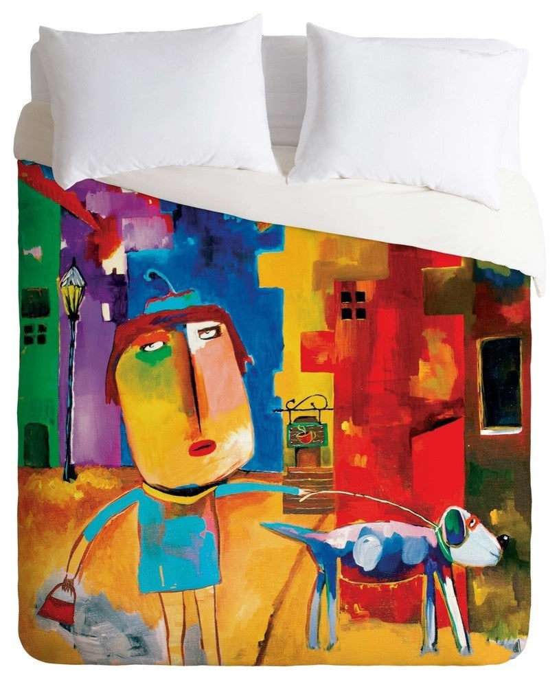 Deny Designs Robin Faye Gates Sylvia Needs Eggs Duvet Cover - Lightweight