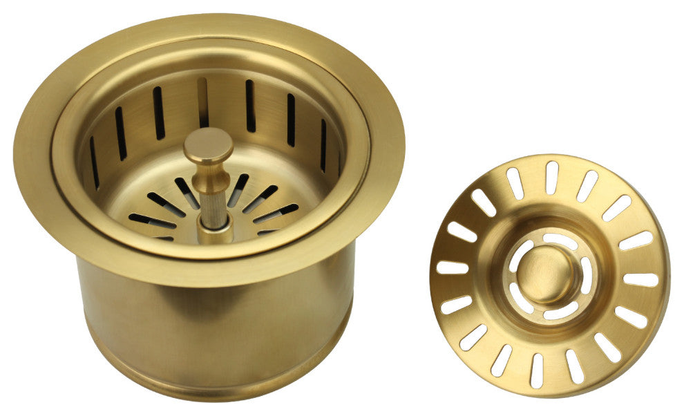 Copper Kitchen Sink Garbage Disposal Flange Stopper, Brushed Gold