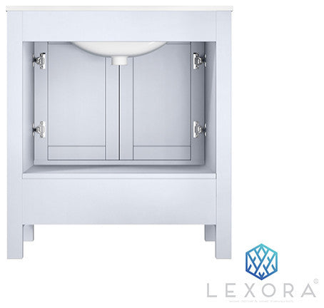 Jacques 30" White Single Sink Vanity Set with White Carrara Marble Top