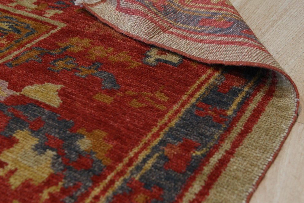 Red Traditional All Over Oushak Area Rug