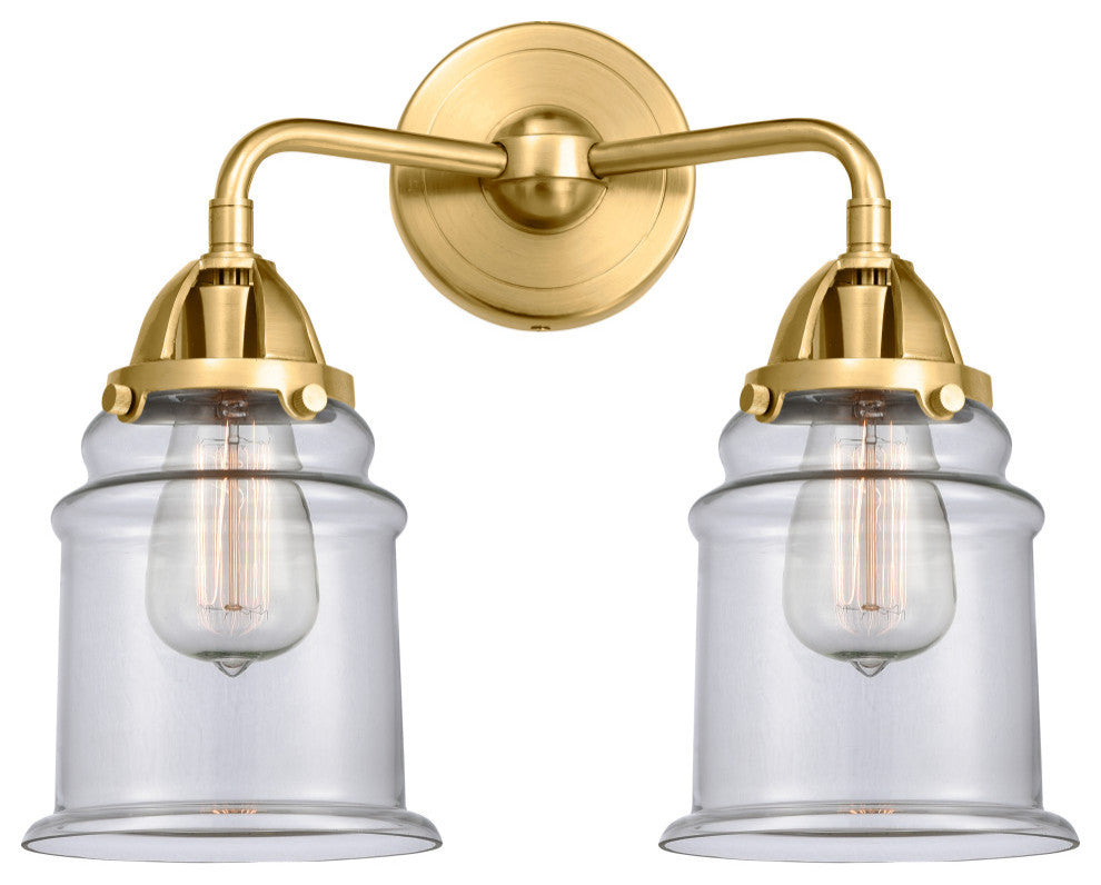 Innovations 288-2W-SG-G182 Canton 2 Light 14" Bath Vanity Light, Satin Gold