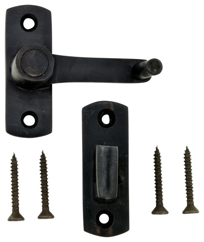 Black Brass Cabinet Flip H Latch 2" H Flush Mount Bronze Locks Renovators Supply