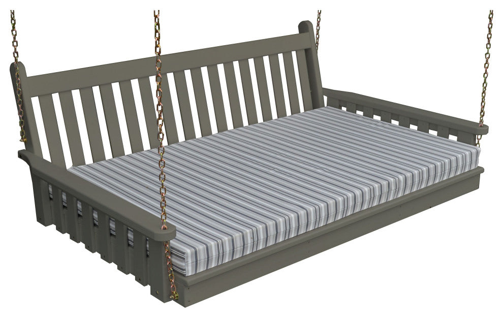 Pine Traditional English Swingbed, Olive Gray, 75 Inch