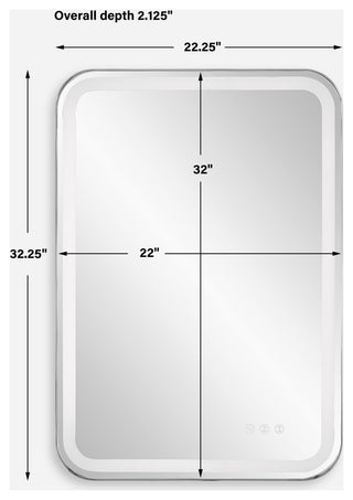 Uttermost Crofton Lighted Nickel Vanity Mirror