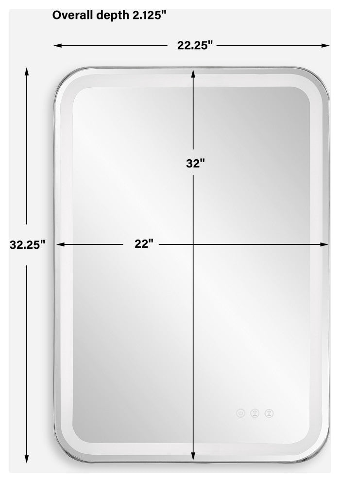 Uttermost Crofton Lighted Nickel Vanity Mirror